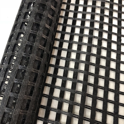 Stabilizzazione al suolo nera Mesh Fiberglass Geogrid per la pavimentazione del cemento