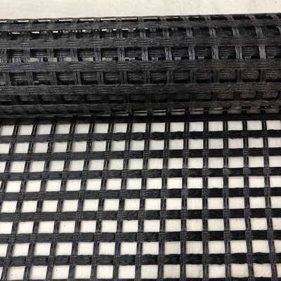 Stabilizzazione al suolo nera Mesh Fiberglass Geogrid per la pavimentazione del cemento