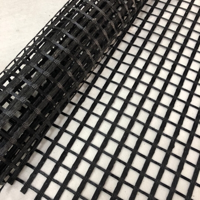 Mesh Fiberglass Geogrid nero per stabilizzazione di messa a terra della pavimentazione